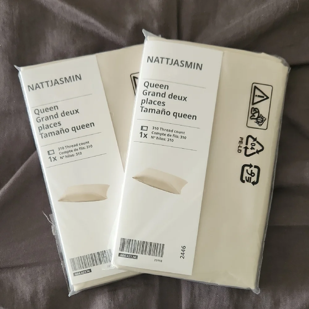 IKEA NATTJASMIN Cream Pillowcases